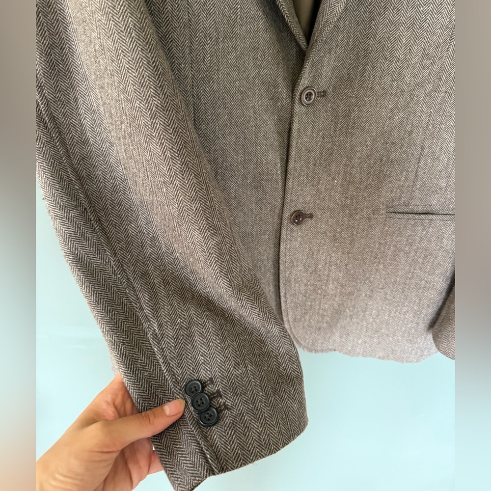 Gap Fall Blazer Suit Coat Jacket Herringbone Wool… - image 7
